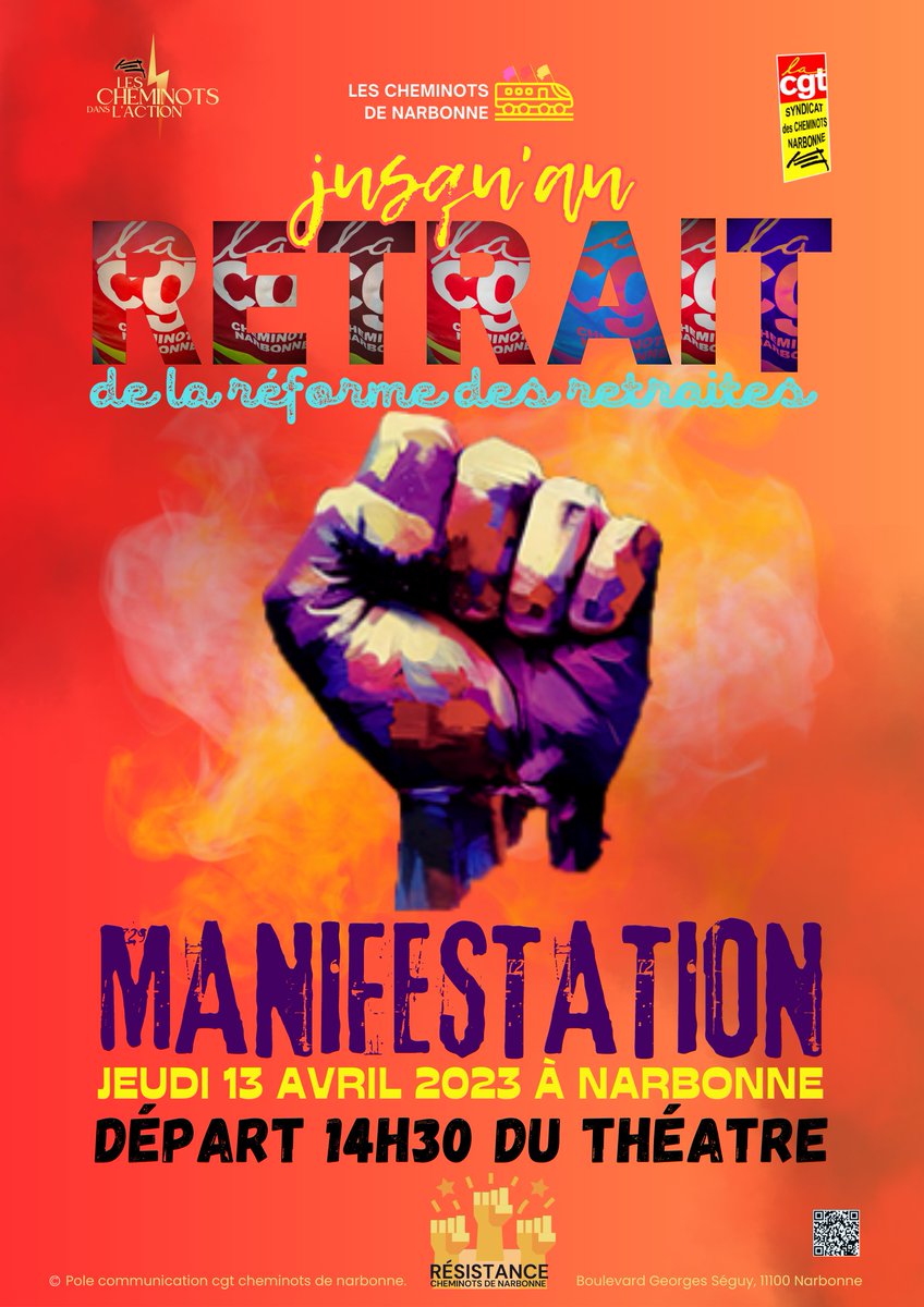 cgt_cheminotsna's tweet photo. #manif13avril #ReformeDesRetraites #64ansCestNon #60ans https://t.co/lifff6fWmq
