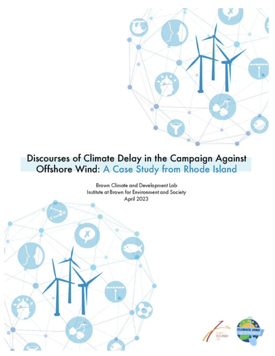 What are anti-#offshorewind groups claiming is wrong with them? 

Today my <a href="/ClimateDevLab/">The Climate and Development Lab</a> is launching a report on the discourses of delay and misinformation used by one new group here in #RhodeIsland.  Useful was the <a href="/DscrsClmtDelay/">DiscoursesOfClimateDelay</a>,  <a href="/crankyuncles/">crankyuncles</a> climatedevlab.brown.edu