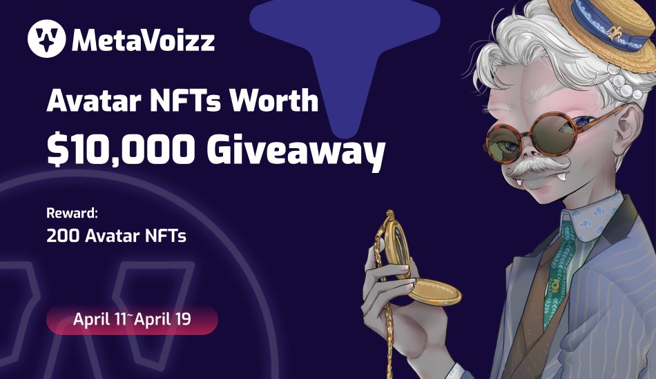 Follow2NGlobal's tweet photo. 🔥Avatar NFTs Worth $10,000 Giveaway🔥

⌛️Timeline: April 11 ——April 19
⏲️Airdrop Time: April 20
🎁Rewards:200 Avatar NFTs

#AvatarNFT #MetaVoizz #Web3 #Giveaway #Web3gaming #GameFi 

https://t.co/oc9roGXeIX https://t.co/nrYcwJj94O