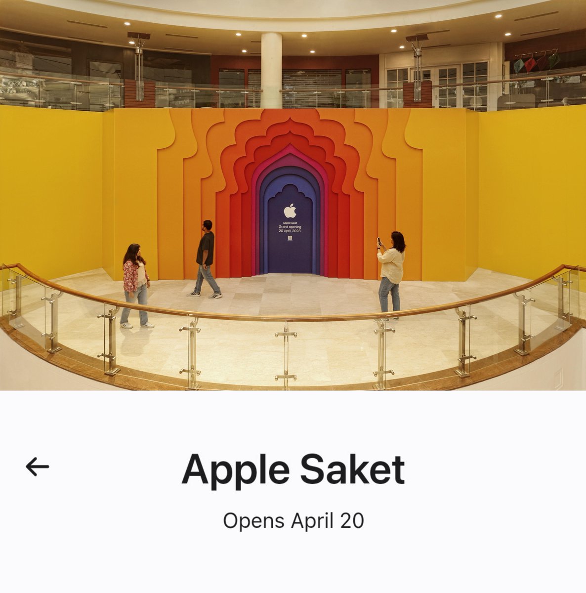 yabhishekhd's tweet photo. Confirmed ✅
Apple to open official retail stores in India at Bandra Kurla Complex (BKC), Mumbai on 18 April, 2023 and in Saket, New Delhi on 20 April, 2023.

BKC Mumbai - 18 April
Saket New Delhi - 20 April
#Apple #AppleStore https://t.co/grNXyeGAPz