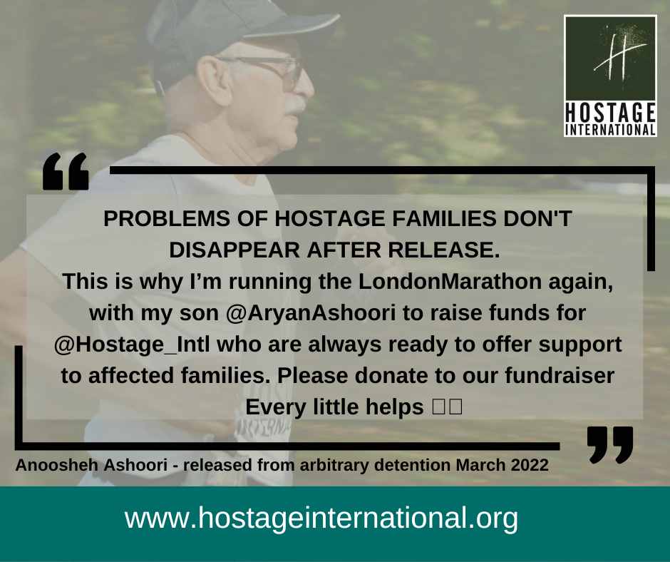 Hostage_Intl's tweet image. Please support @FreeAnoosheh &amp;amp; @AryanAshoori 
here: bit.ly/41llH0H and/or you can join our small team to #run in solidarity with Anoosheh here: bit.ly/3MzAW1U #runninginspiration #marathon #hostage #arbitrarydetention #freedom