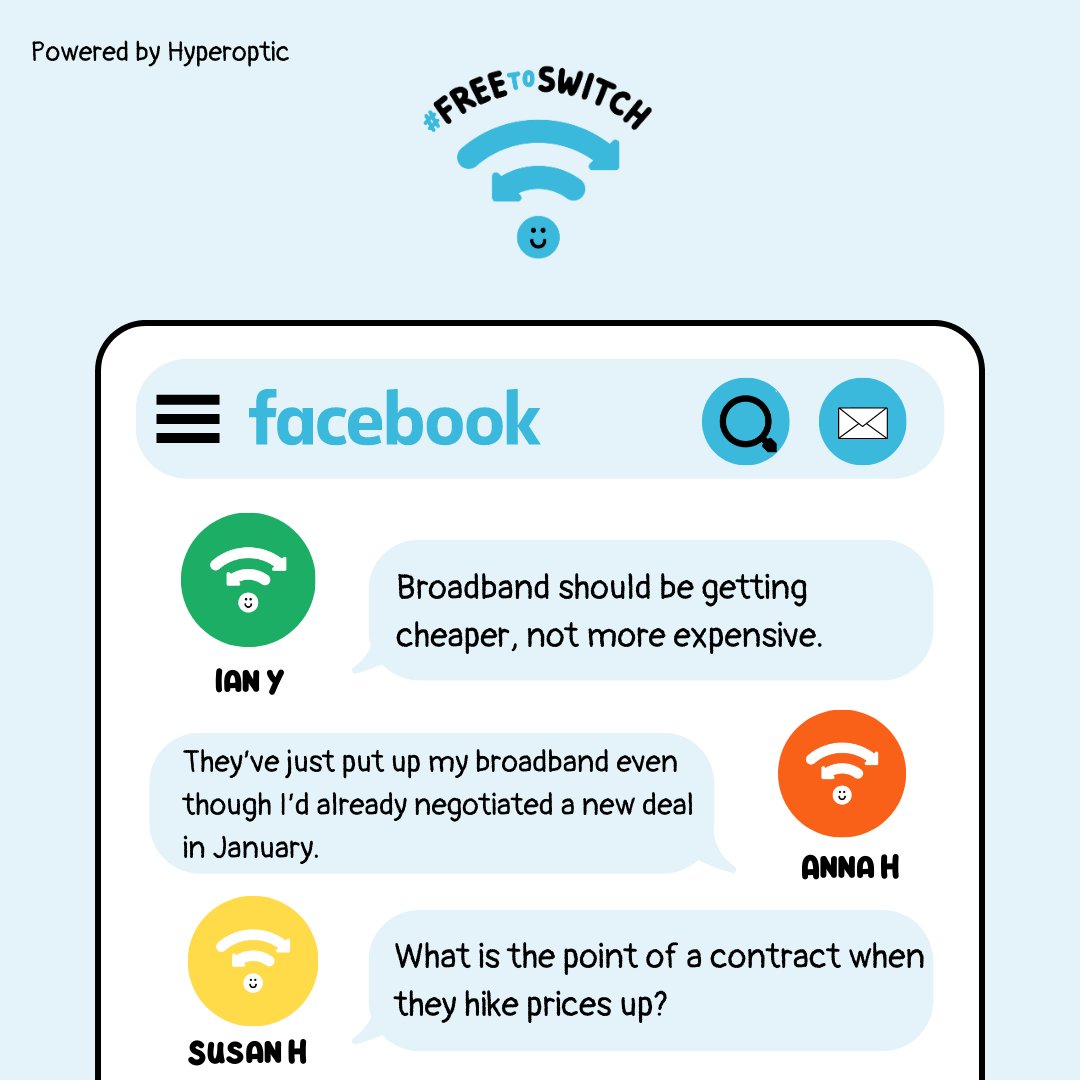 Almost 90% of people want a broadband contract with no above-inflation mid-contract price rises.

And yet the major broadband providers are constantly doing so, with prices rising by at least 14% this spring.

Tell your MP to help stop this: bit.ly/Broadband-Tell…