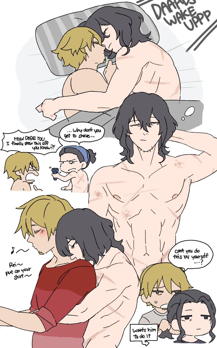 #reikazu #れいかず
i love how everyone say's kazuki's beard grown on them, but want it off nonetheless xD
(second pic's flagged because i'm embarrassed to show rei's body openly)