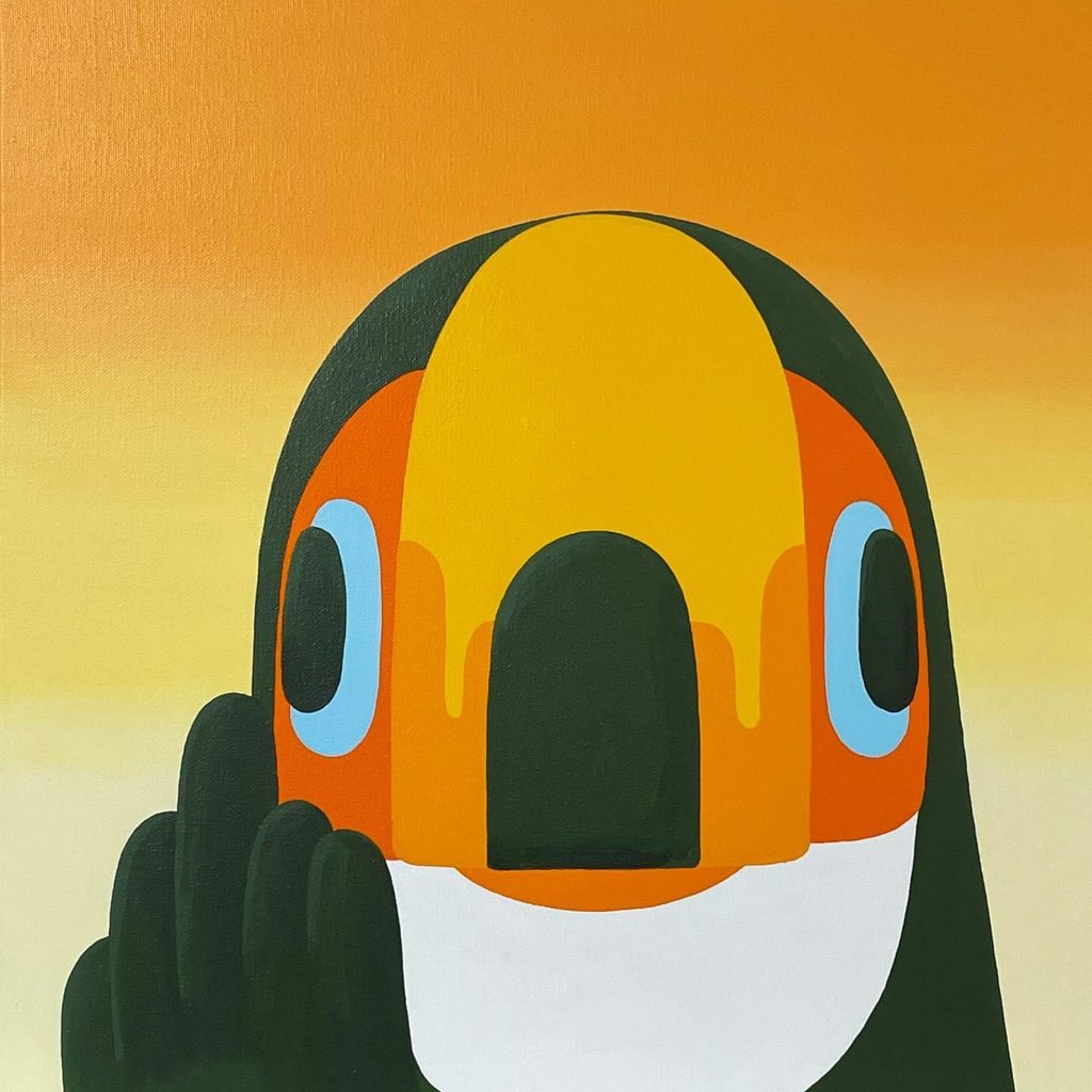 This Tocotoco looks straight ahead and vigorously raises its middle finger. I think it's the wildest and most ferocious Tocotoco out of all the Tocotocos I've drawn so far.
  It is dedicated to me and many of us who need the spirit of ‘Fuck you!’ in the world.  Everyone be brave!