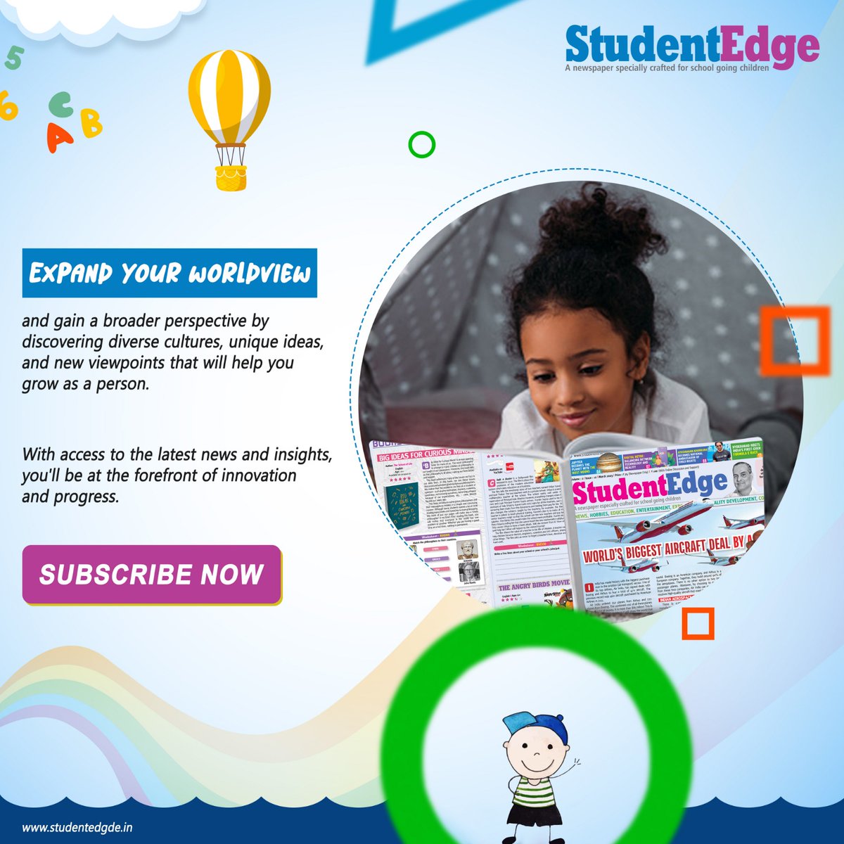 studentedgein's tweet photo. Expand your worldview and gain a broader perspective by discovering diverse cultures, unique ideas, and new viewpoints that will help you grow as a person. With access to the latest news and insights, you'll be at the forefront of innovation and progress.

#studentedge #worldview https://t.co/RIH4Kx7qDV