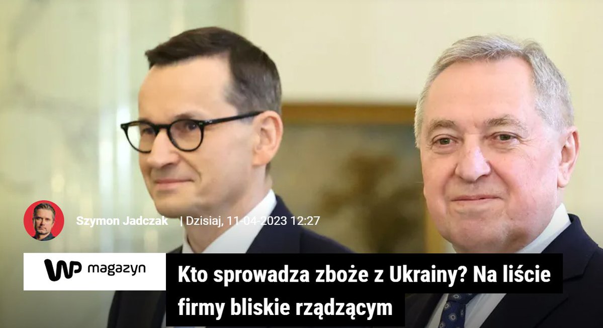 ‼️ Premier Mateusz Morawiecki zapewniał, że zboże z Ukrainy nie będzie sprzedawane w Polsce. Tymczasem sprowadza je spółka, dla której do niedawna pracował poseł PiS i druga, której prezes regularnie opłacał składki członka PiS. A przeładowywała je firma kontrolowana przez Jacka