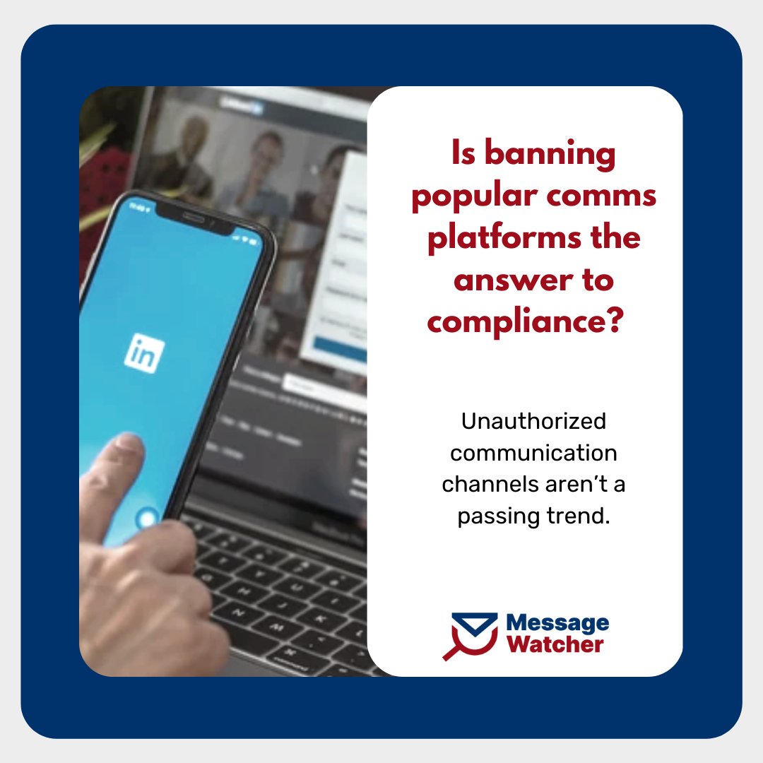 complianceMW's tweet photo. Your competitors will find a way to secure communication channels clients like - leaving you in the dust. 

Work with your front-line revenue producers instead of against them. We eliminate entire classes of threats without friction. 

Don't ban it. Secure it. https://t.co/bh03Q6Bam2
