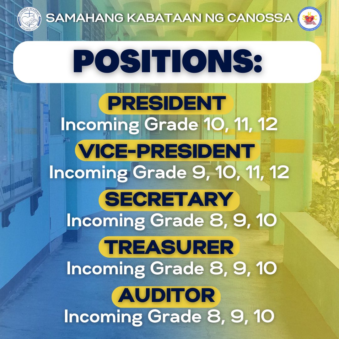 cacskc's tweet photo. BE PART OF THE SKC 📢

Let your voices be heard and be part of Samahang Kabataan ng Canossa!

Cut-off for the submission will be on April 17, 2023. Please be guided accordingly, thank you! 💙💛

Fill up this google form ⬇️
https://t.co/Eeg8tykfHh https://t.co/5HGfYfOc4E
