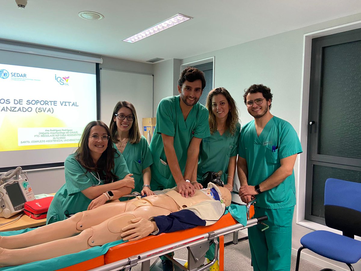 Próximo curso de Soporte Vital Avanzado para personal del área quirúrgica del CAULE los días 8 y 9 de mayo por la tarde. Si quieres aprender a hacer RCP mediante simulación, ¡Apúntate en FOSA SACYL! <a href="/Inma_F_Villa/">Inmaculada F. Villa</a> <a href="/IECSCYL/">IECSCYL</a> #AnestesiaCAULE #Formación