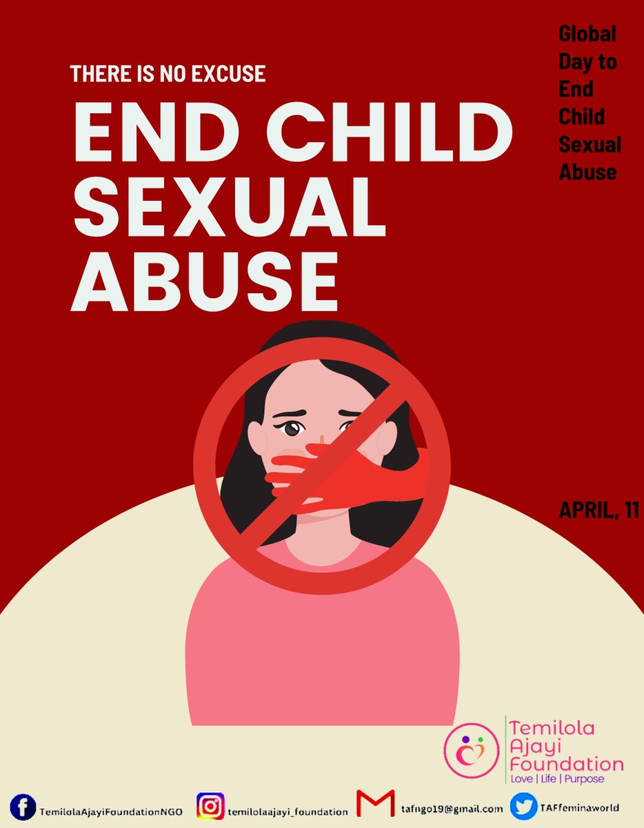 Every child deserves a childhood free from sexual abuse. There is no excuse or justification for child sexual abuse. 

Today, on the Global Day to End Child Sexual Abuse, let's raise awareness and take action to protect our children. 

#EndChildSexualAbuse 
#breakthesilence