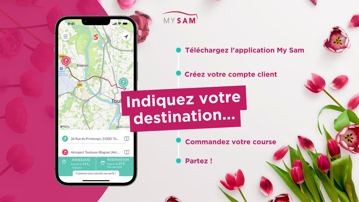 MysamCab's tweet photo. Les beaux jours arrivent ! Sortez, c’est le #printemps ☀️🌷 Commandez votre #chauffeur sur place ou réservez à l’avance 👉 https://t.co/nFtvY2FZOU https://t.co/1tbO1UFg6L