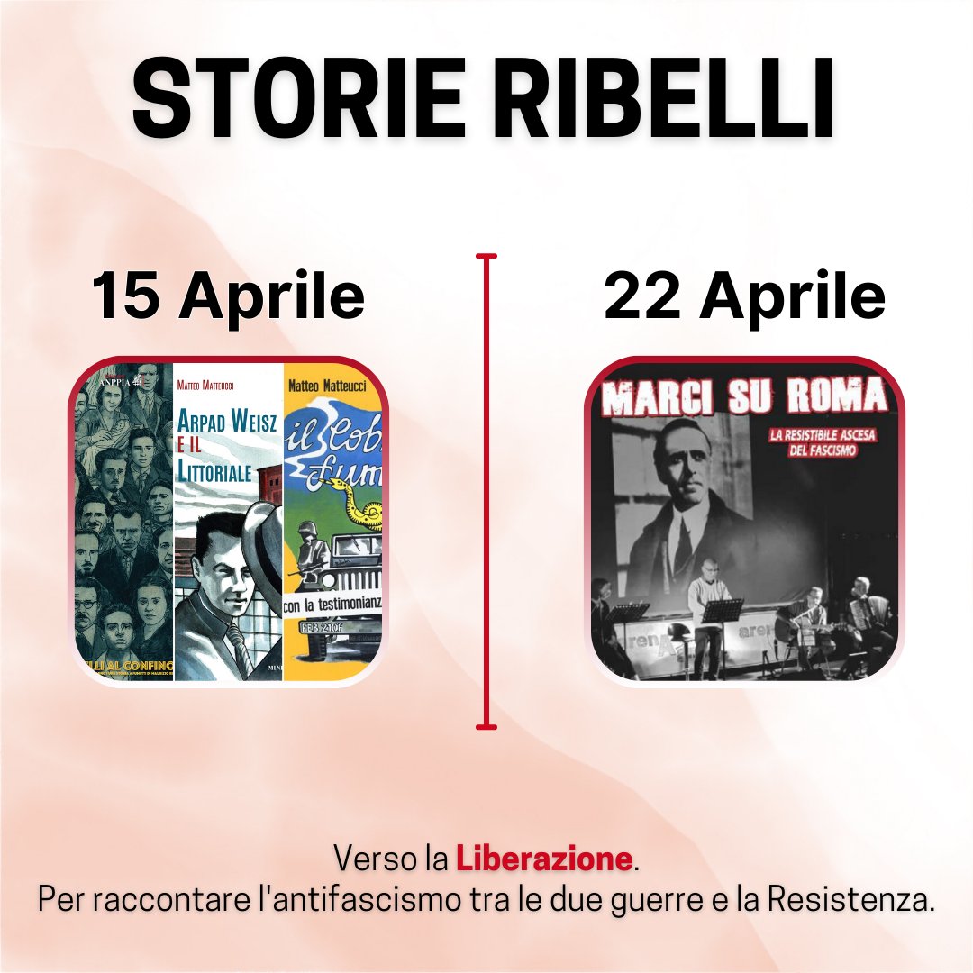 Non perdetevi i prossimi appuntamenti di "Storie Ribelli", ciclo di eventi per raccontare ai cittadini e alle cittadine di Carpi l'antifascismo tra le due guerre e la Resistenza 📖✊

Per saperne di più 👉 utda.it/storie-ribelli

#Carpi #storieribelli #antifascismo