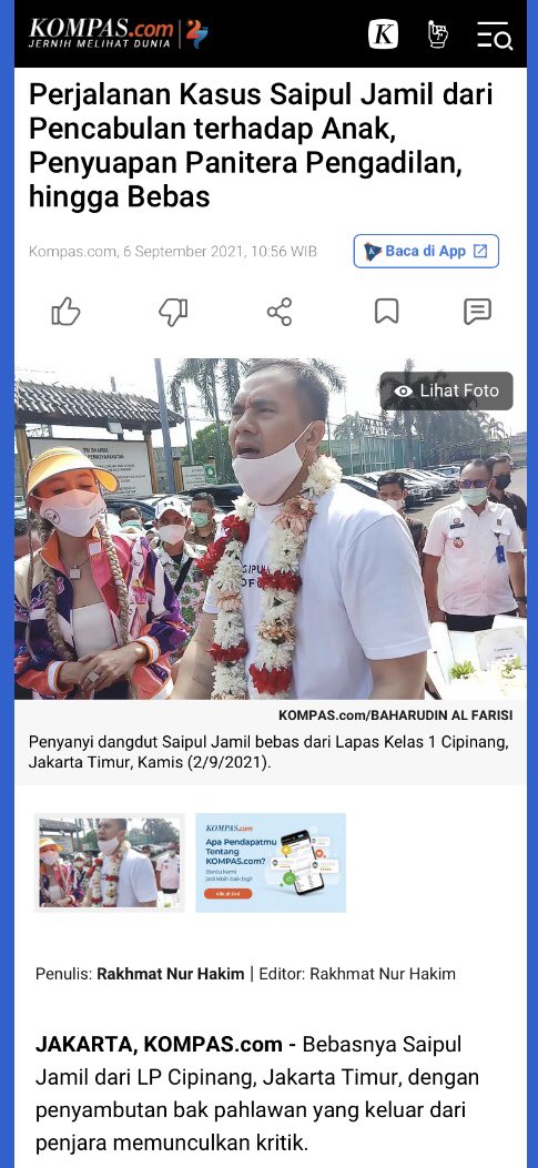 irwanstanjung's tweet photo. Saipul Jamil saja pelaku cabul jeruk makan jeruk saat bebas disambut meriah spt pahlawan olh para fans nya.

Apalagi @anasurbaningrum yg merasa dizholimi &amp; dibodohi tentu akan lebih dielu-elukan olh loyalisnya yg paham nilai intelektual Anas semasa mjd kader HMI.

Yakusa Kanda🙏 https://t.co/5fhl1A4P2R