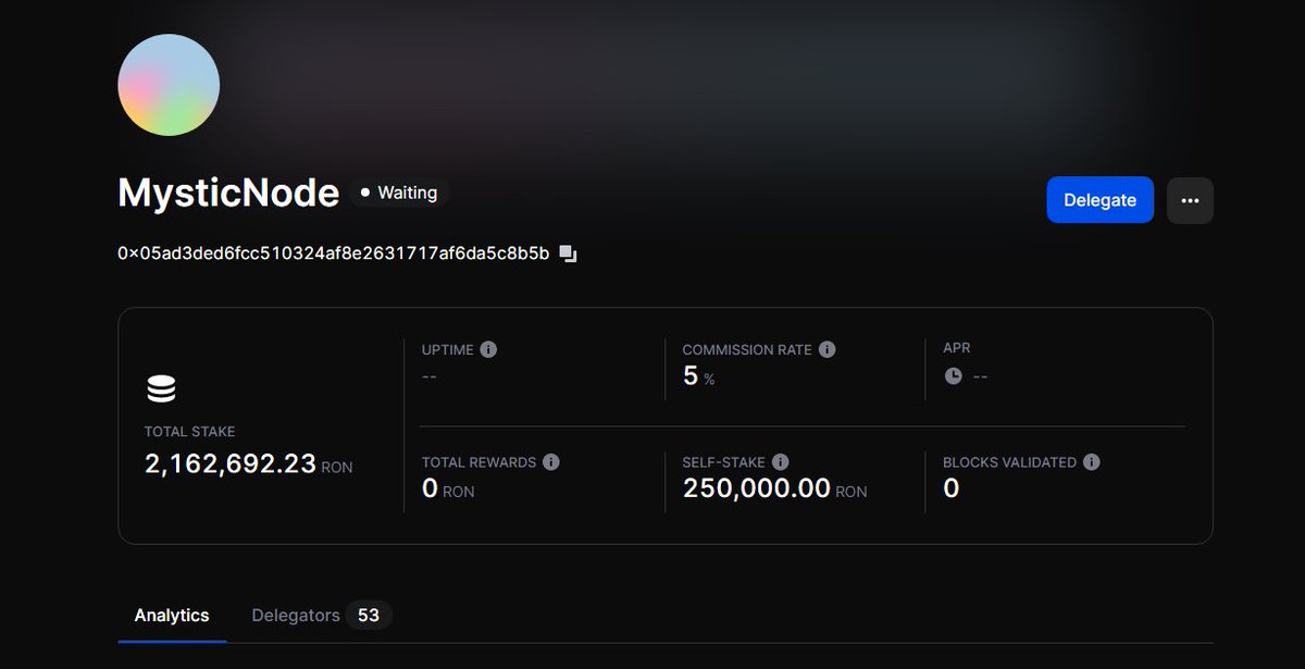 Check out <a href="/MysticNode/">Mystic Node</a> coming in hot with over 2.1 Million $RON 🥩'd in less than 24hrs 🔥

Have you chosen your Validator yet? ⏱️

<a href="/Ronin_Network/">Ronin</a> ⚡️