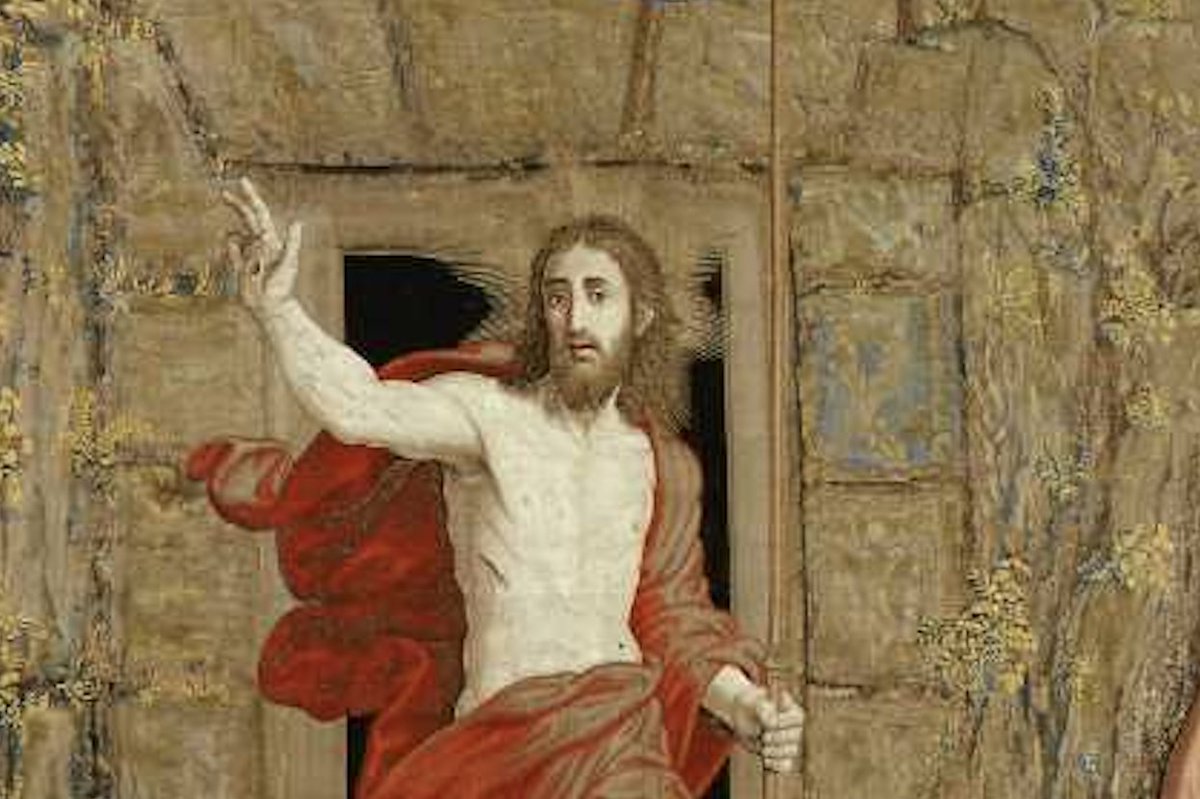 vaticannews_it's tweet image. #PioXII: "Cristo è risorto e vive tra noi! Sfavilla questa storica verità, avvalorata dalla testimonianza della Chiesa, che non avrebbe retto al peso dei secoli".  Lo sguardo di Cristo ci segue nel prezioso arazzo dei #MuseiVaticani #Pasqua2023 
bit.ly/3Gv6EcE