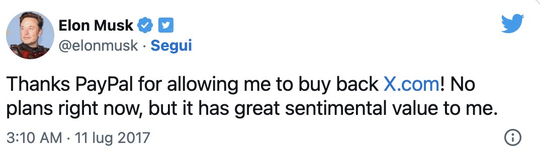 _thevitto_'s tweet photo. ⤵️
Then Musk sold all to eBay for 180 m, he is evidently is fond of that 'x'. So much so that in 2017 he wanted to buy back the old X. com domain that he left with the sale of the company. Anyone who types that address lands on a totally blank page that contains only a small 'x'. https://t.co/ZO3Lsk7acB
