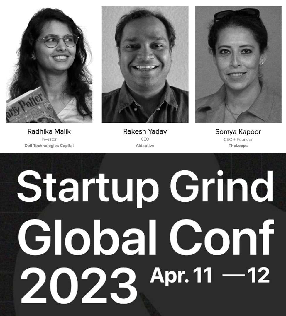 Aidaptive (@aidaptive_) on Twitter photo Tomorrow! Headed to <a href="/StartupGrind/">Startup Grind</a> Global Conference? #SGGlobal
Catch this investor/founder conversation with <a href="/radhikam24/">Radhika Malik</a>, <a href="/rakeshyadav/">Rakesh Yadav</a>, and Somya Kapoor on their best advice on raising capital, leveraging investors, and building boards at the early stage. Wed. 12 at 12:30pm. Tomorrow! Headed to <a href="/StartupGrind/">Startup Grind</a> Global Conference? #SGGlobal
Catch this investor/founder conversation with <a href="/radhikam24/">Radhika Malik</a>, <a href="/rakeshyadav/">Rakesh Yadav</a>, and Somya Kapoor on their best advice on raising capital, leveraging investors, and building boards at the early stage. Wed. 12 at 12:30pm.