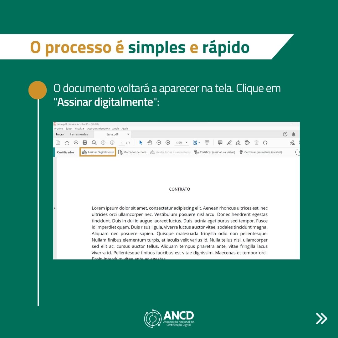 ancd_oficial's tweet photo. Você sabe #assinar documentos digitais com certificado digital #ICPBrasil?⁣ 🤔

Confira no fio o passo a passo que preparamos para você, é bem simples e rápido! https://t.co/Srg8Er1L8n