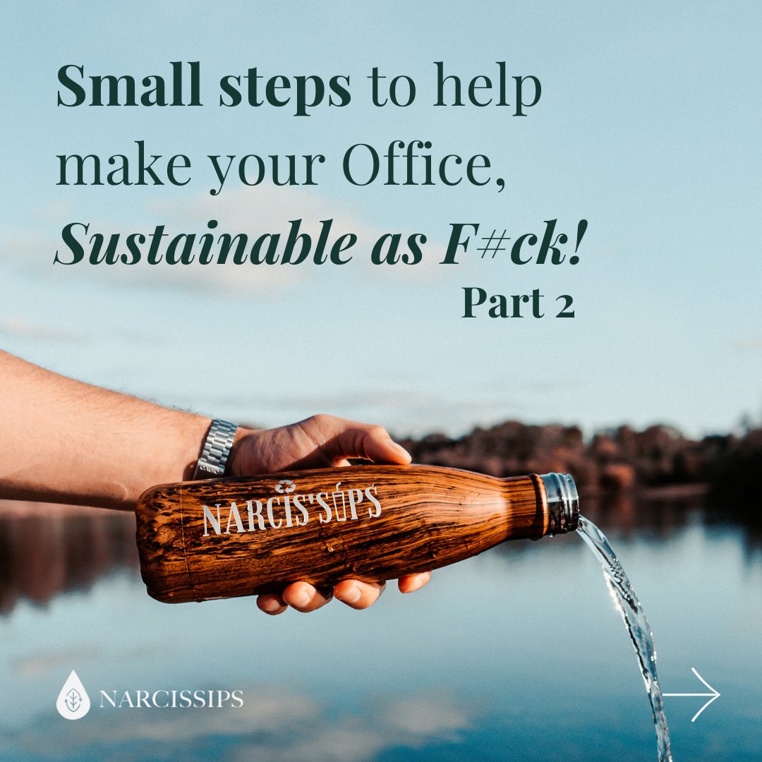 Narcissips's tweet photo. Make sustainability the new normal in your office - Part 2! 

Can your office do better? #MakeADifference #Narcissips #smallchange #Irishbrand #irishbusiness #sustainability #sustainable #meatfree #corporateswag https://t.co/DBQuFTc0kF