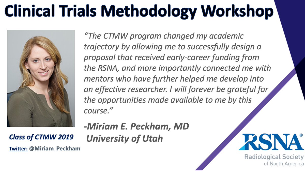 Application site for #2024 #CTMW is now open. Early career radiologists looking for guidance on developing clinical trials should apply! Deadline is July 1 rsna.org/CTMW @Miriam_Peckham @UofURadiology @RSNA