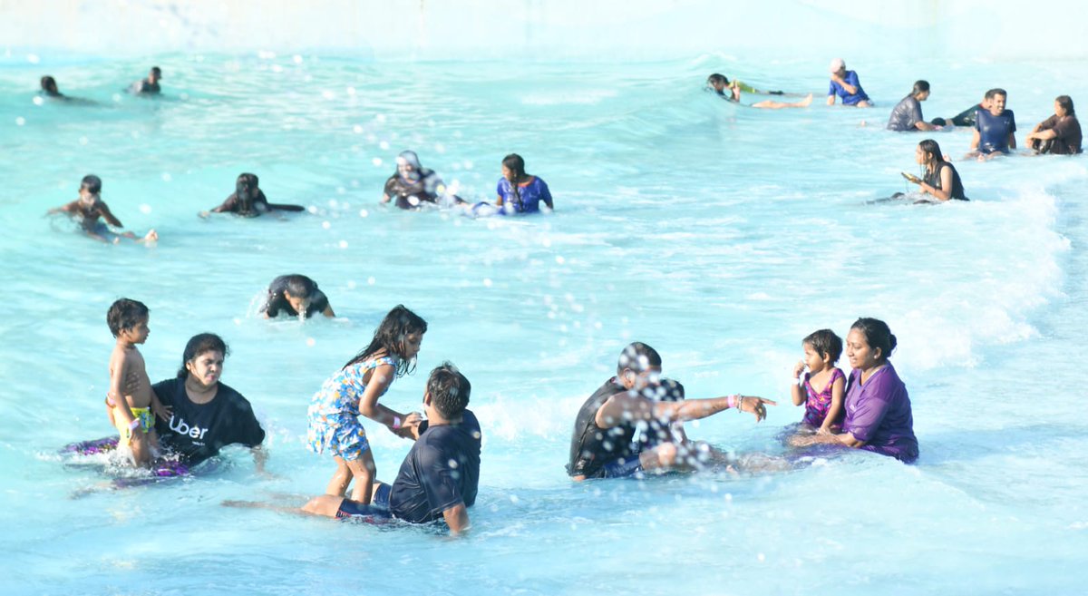 jalvihar's tweet photo. Experience the ultimate fun and relaxation with your loved ones at our wave pool. Come and dive into the cool blue waters for a refreshing break from the summer heat! #jalavihar #Jalvihar #waterpark #hyderabad #thingstodo #funplaces #waterslides #swimming #raindance #wavepool https://t.co/EfT3WGwMsQ