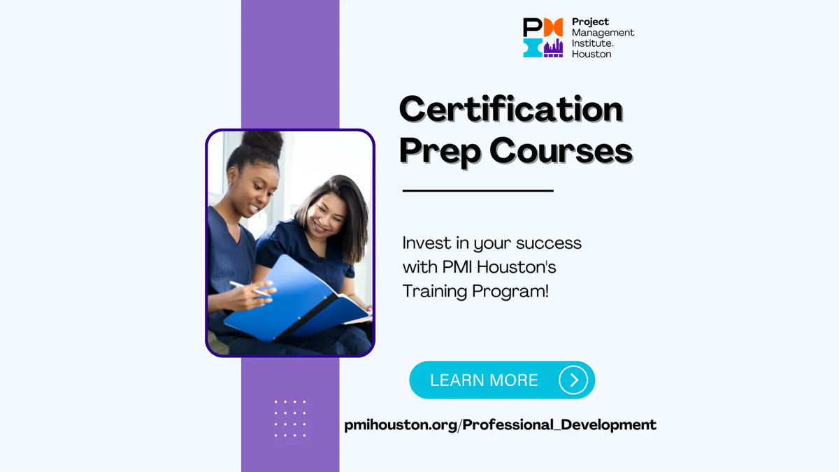 PMIHouston's tweet photo. Prepare for success with PMI Houston's PMP certification prep courses. Start now on the path to mastery and excellence! Member, Unemployed Member, or Student discounts available. Learn more at https://t.co/spE9PcItyA
#pmi #pmihouston #projectmanagement #pmp #pmpprep https://t.co/UrcHAxb0Ww