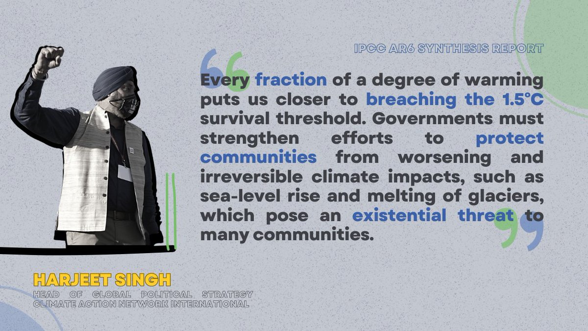 ClimateWed's tweet photo. Scaling up finance must be the key lever to make the transition to a stable climate future in a just and equitable manner.” 

–Harjeet Singh, Head of Global Political Strategy, Climate Action Network International #IPPCReport https://t.co/RwpNmnLDKB