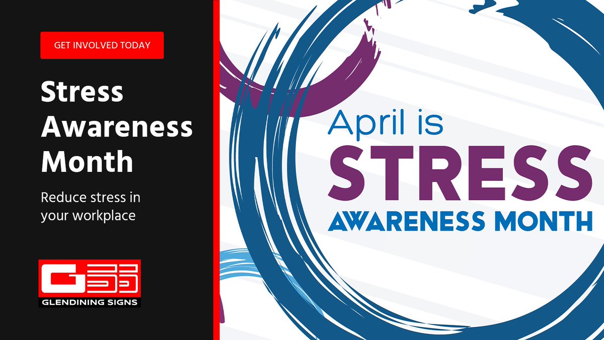 GlendiningSigns's tweet photo. With April being Stress Awareness Month, there has never been a better time to look at how to reduce stress in the workplace. Our range of health &amp; safety signs includes all the necessary signs to always be prepared. https://t.co/wKxPMKBier #GlendiningSigns #StressAwarenessMonth https://t.co/dTpbNsNbl6