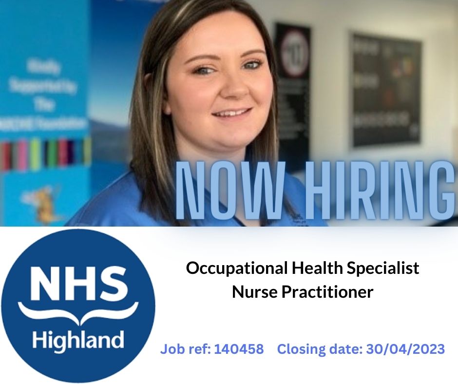 #vacancy #occupationalhealth #ohnursing Come and work in an area of outstanding natural beauty. Apply online apply.jobs.scot.nhs.uk #nc500 #highlands @NHSHJobs #NHSHCareers #NHSH #TeamHighland @NHSHighland