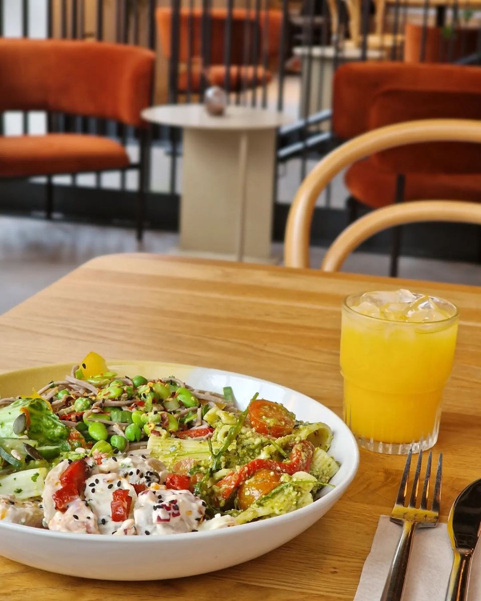 1and2Express's tweet photo. With nice weather comes a hankering for tasty salads. Our on-site cafe Off the Press has got you covered with a delectable salad selection, which you can mix and match if you want to! 😍 https://t.co/axgjTfRJSu