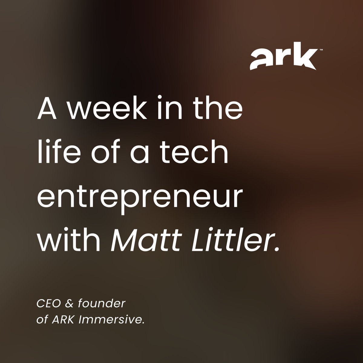 Ever wondered what a week in the life of a tech entrepreneur looks like?🤳   

Our founder, <a href="/MattLittler/">Matt Littler</a> shared what a week in his life looks like as a CEO of a VR production house. 

Click the article to discover what Matt has gotten up to recently: bit.ly/43m2ePb