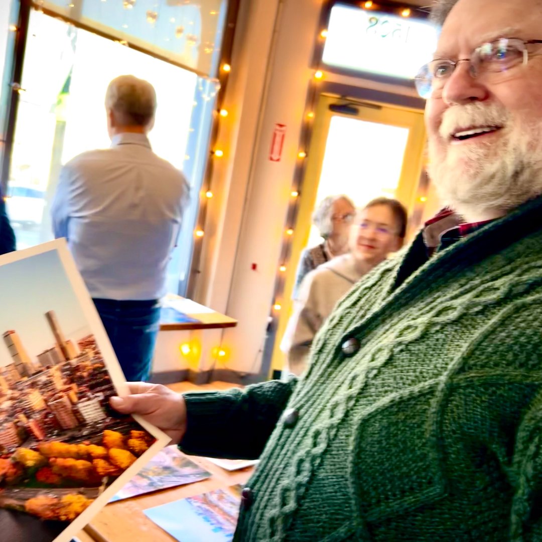 hill_streets's tweet photo. It was a beautiful early evening Artist Reception for master drone photographer Oleg Schapov last night.  Lucky attendees viewed a vast collection of Oleg's Mission Hill photos. Go to https://t.co/WwvWuOs7X2 and enter CODE MH15 for a 15% discount.  Offer good until 4/16 https://t.co/QGcLzn8zAl