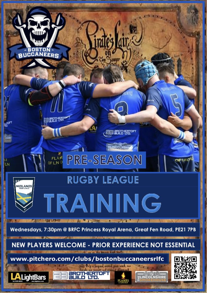 buccaneersrlfc's tweet photo. Rugby league training continues 7:30 Wednesdays at Boston RFC @LALightBars @BTB_LIMITED @FlamesOfLincoln https://t.co/M5bQVjUu6w