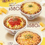 すき家の「とろ～り3種のチーズ牛丼」から2つ新商品が登場‼