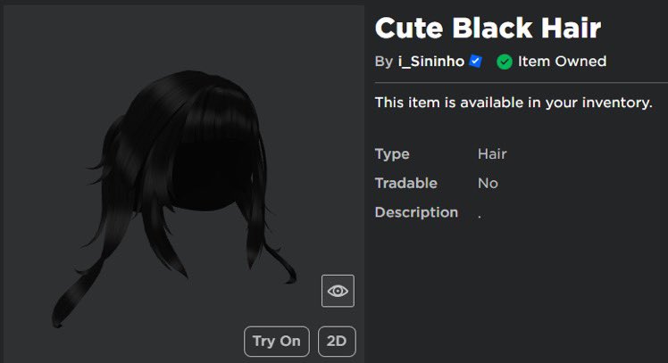 EventHunters - Roblox News on X: NEW FREE UGC ITEM! *releases at 6 PM EST  “Cute Black Hair” Stock not available yet    / X