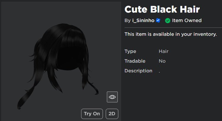 Free black hair - Roblox