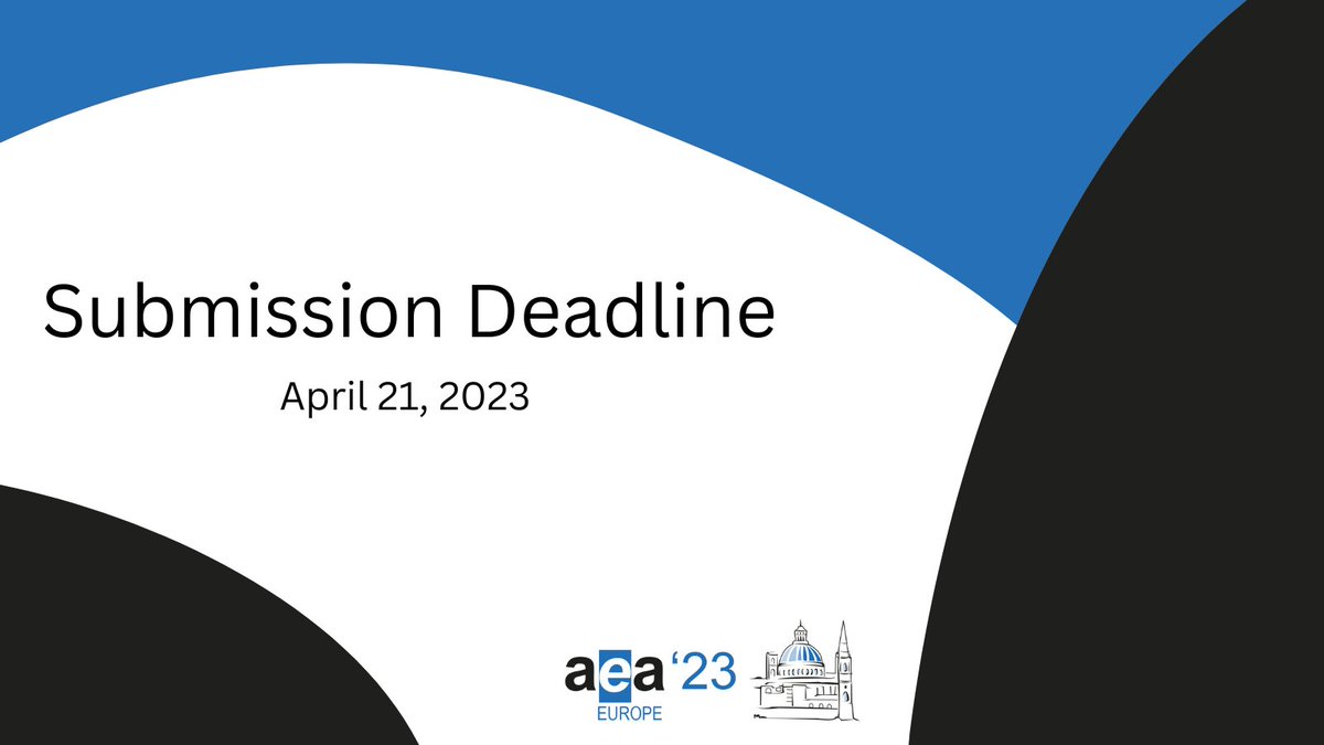 📣 The submission deadline for AEA-E is approaching - Only one week left until April 21st! Don't miss out on the opportunity to join this conference! 
👉 2023.aea-europe.net 
@AEAe_2000

#AEA_E2023 #AEA_E #submissiondeadline