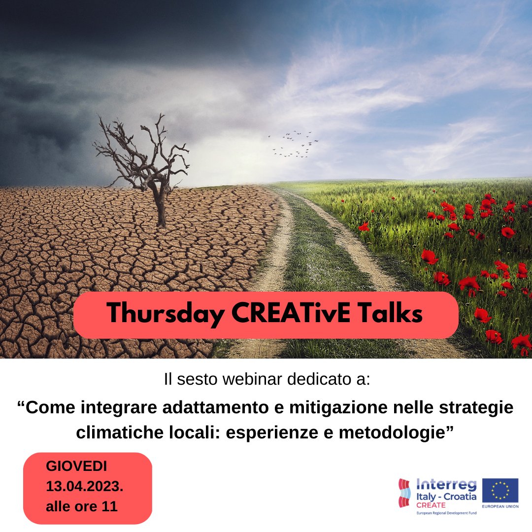 [Thursday CREATivE Talks webinar series continues!] 🎙️
Join us on the 13th of April, 2023 and learn how to develop a Sustainable Energy and Climate Action Plan (SECAP) and ensure its effective implementation.
➡️ Register here: cmcc-it.zoom.us/webinar/regist…