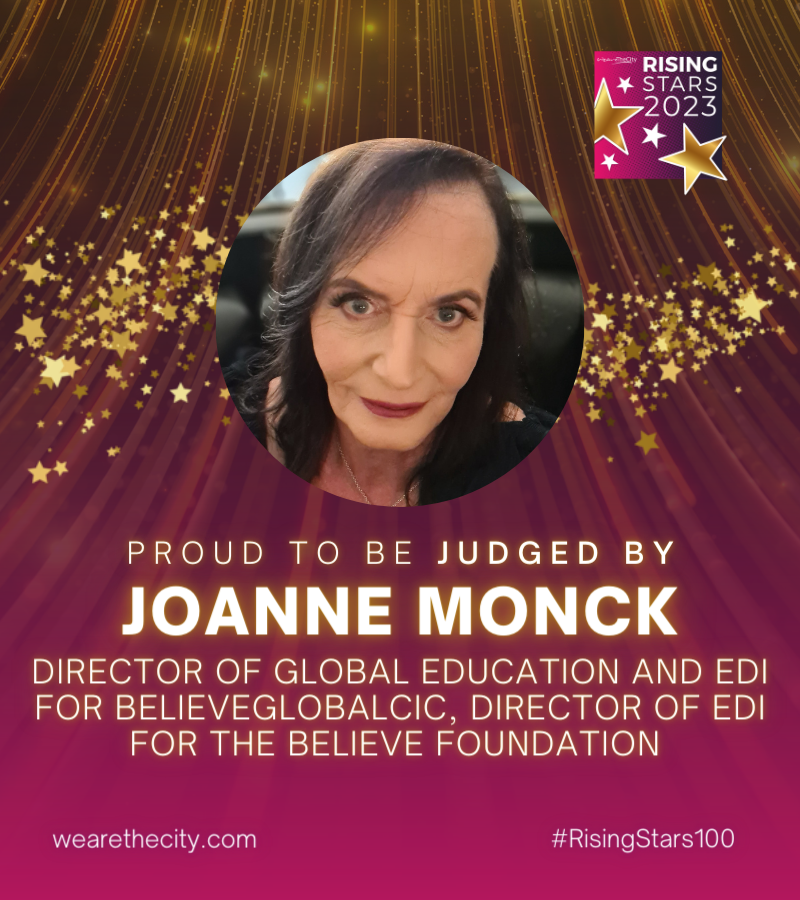 Meet our next judge for this year's #RisingStars100 Awards 💜✨ 

Introducing <a href="/JoanneMonck/">Joanne Monck OBE</a> OBE FRSA: Director of Global Education and EDI for BelieveGlobalCIC and Director of EDI for the Believe Foundation! 🙌🏽

bit.ly/RS100x23