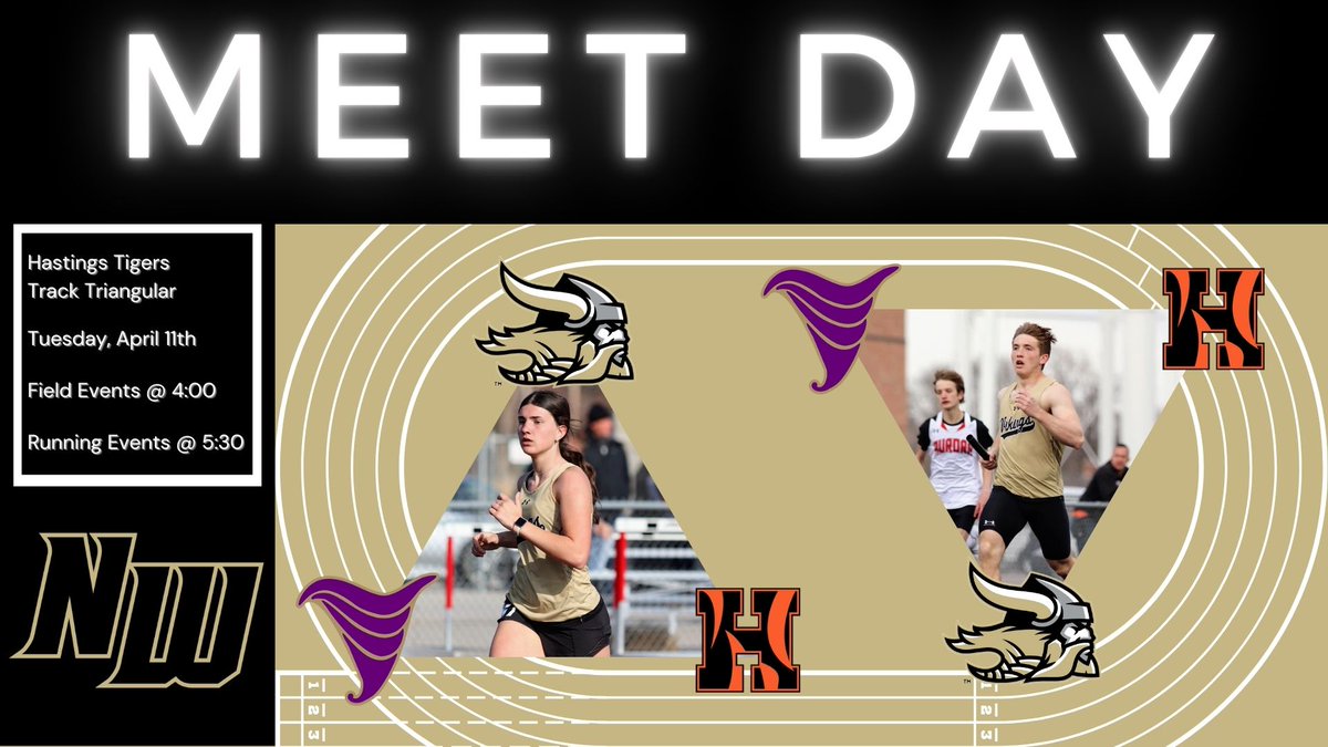 VikingsNW's tweet image. The viking JV and Varsity Track teams are back in action today at the Hastings Triangular! Field events start at 4:30, go out &amp;amp; support! 🏃🏻📢 #vikingsrule #speedandpower #goodluck 📸 @_kjcphotography