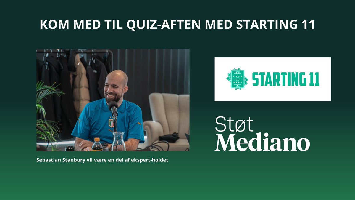 MedianoFodbold's tweet photo. På tirsdag holder vi quiz-aften sammen med @Starting11Quiz i Vanløse - det er først til mølle med pladserne. Det hele sker ovre i https://t.co/gQOksrpnUn https://t.co/cTvAJ0pJJj
