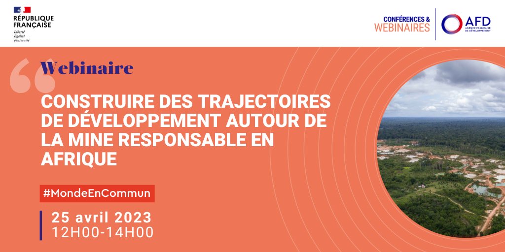 AFD_France's tweet image. 📅25/04 #Webinaire Quels sont les apports de la #recherche scientifique ouverte ?
Focus sur les outils et les stratégies à développer pour repenser l’accompagnement des projets miniers.

🗣️Fabrice Colin @ird_fr, Mahamadou Ousman #EMIG 

Pour s'inscrire👉bit.ly/3ZPSMR1