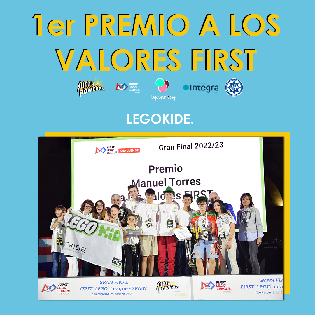 FLL_Spain's tweet photo. 🥇 1er PREMIO A LOS VALORES FIRST: LEGOKIDE del Colegio Urkide Ikastetxea.
➕Open de Marruecos.

🥈 2º PREMIO A LOS VALORES FIRST: REM2 de la Fundació Champagnat Maristes Girona.
➕Open de Arkansas.

🥉 3er PREMIO A LOS VALORES FIRST: Robosapiens del Col·legi Sant Pere. https://t.co/WpIpnRRdOz