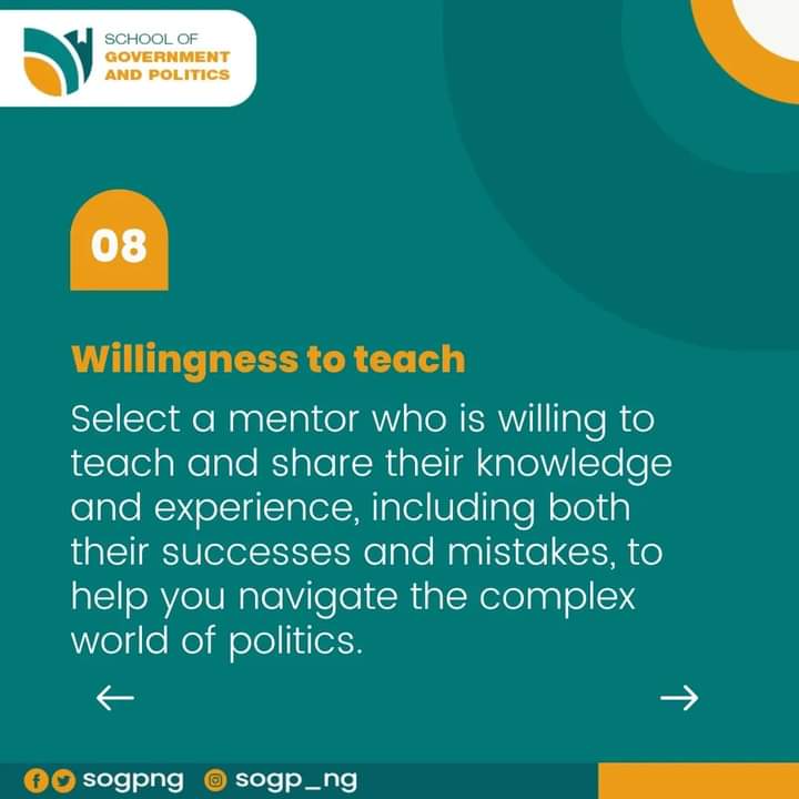 sogpng's tweet photo. you'll have the opportunity to learn from top political influencers across industries.ย
Send us a DM to sign up now and tell us,ย who is a political mentor you admire?
#SchoolOfGovernmentAndPolitics #mentorship #mentor #nationaldevelopment #valuesreorientation #politicalleaders https://t.co/pYGaQ9oqs1
