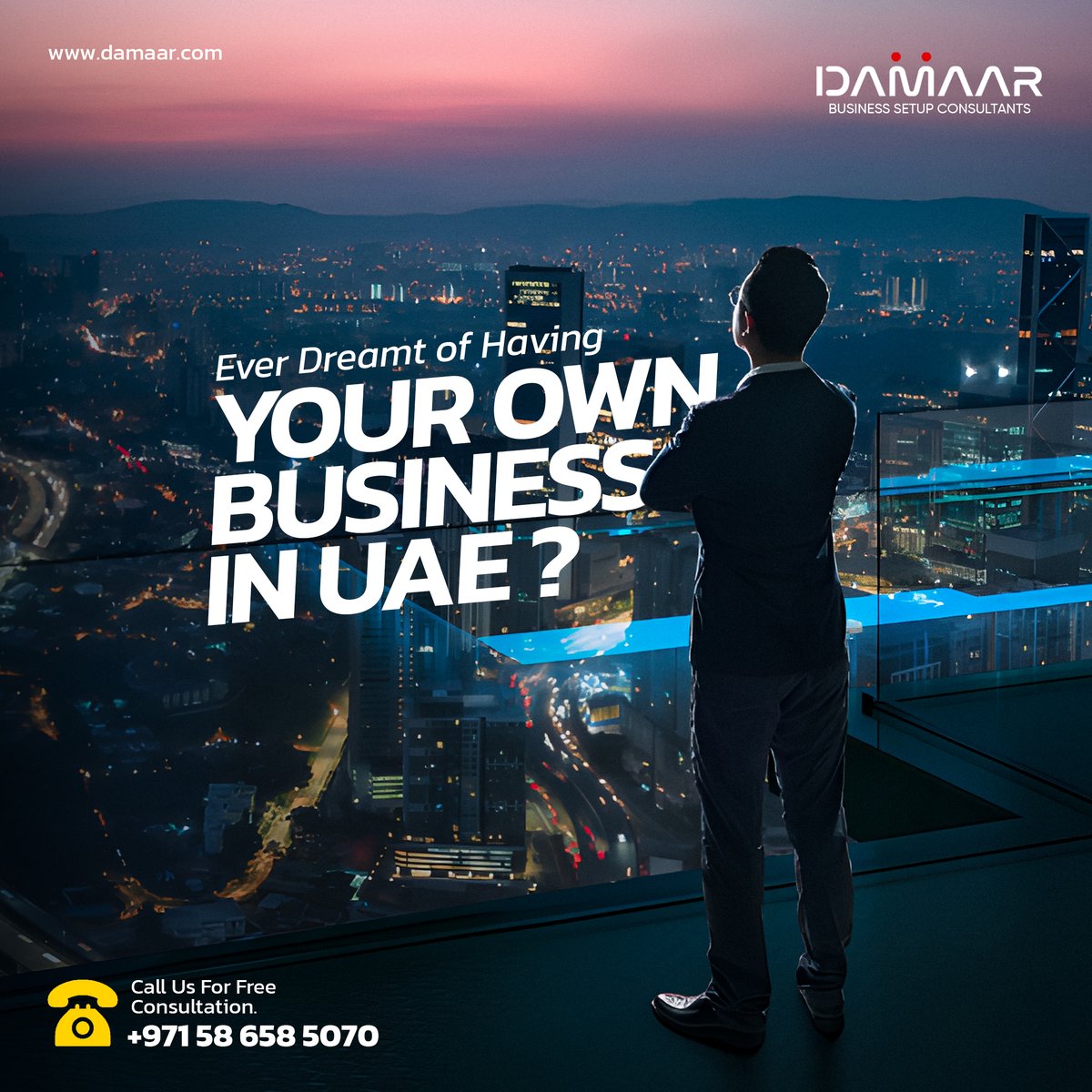 damaaruae's tweet photo. Ever wanted to start your own business?
Well, the moment has arrived!
Damaar Business setup is here to assist you in getting off to a successful start and allowing your ambitions to come true.
For more information 
📱 : +971 58 658 5070
📧: info@damaar.com https://t.co/bl6yKuTjTN