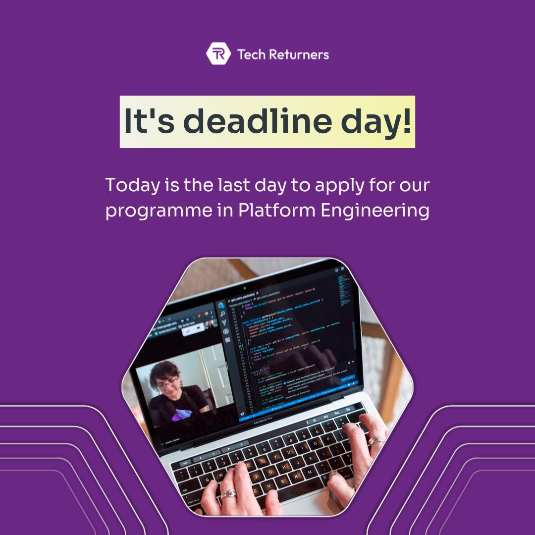 techreturners's tweet image. 📢 Get your last minute #PlatformEngineering applications in today! Our free course is the perfect avenue to get back to tech after a #CareerBreak, this time in an exciting and booming area of the industry.
Learn more and apply: techreturners.pinpointhq.com/postings/e7eb0…