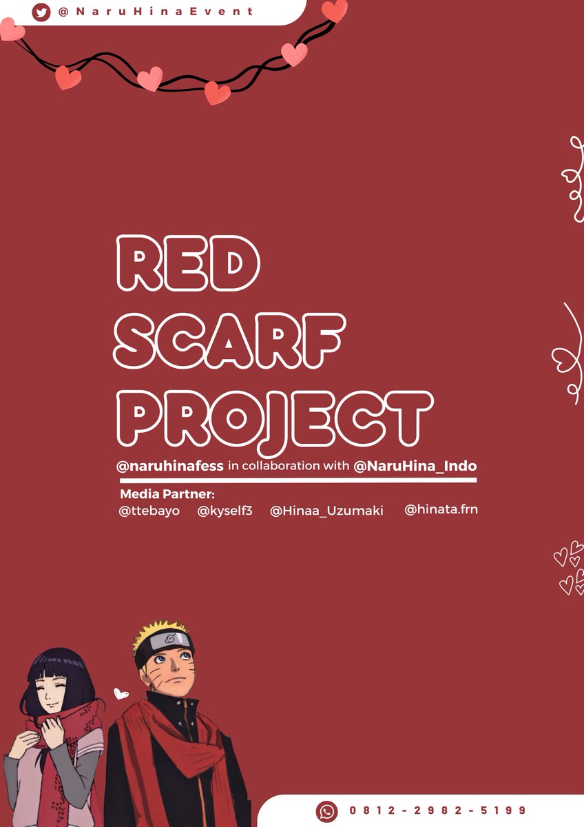 NaruHinaEvent's tweet photo. ᅠㅤ
ᅠㅤᅠㅤ𝗥𝗘𝗗 𝗦𝗖𝗔𝗥𝗙 𝗣𝗥𝗢𝗝𝗘𝗖𝗧:
ᅠㅤᅠㅤRed String Of Fate.
ᅠㅤ https://t.co/8o8kCTf4LG