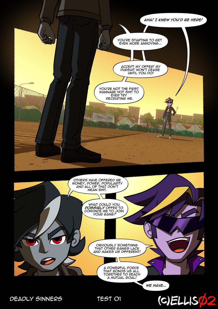 ellis02magson's tweet photo. I did these a few weeks ago but I was not sure how I even want to share these.

I was trying to see if the style I'm going for fits for a comic. Laying things out with CSP's posable figures and matching the angles and perspective on Blender for the bg... It might just work. https://t.co/KlmcJ1UkAD