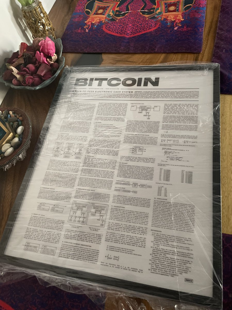 hmalviya9's tweet photo. Just got this beautiful framed picture of #bitcoin whitepaper. Thank you Sarthak(MB Miners) for this amazing gift. https://t.co/KWoSF64gX8