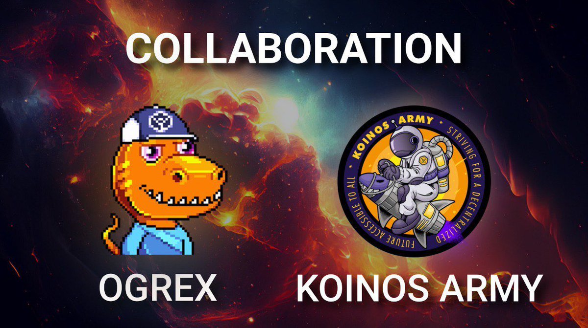 koinosarmy's tweet photo. #Koinosarmy are extremely happy to announce their collaboration with OGRex today.
Addresses that hold a OGREx will receive a spot on our white list to mint 24hrs before public mint becomes available. https://t.co/cVyrxlgouk